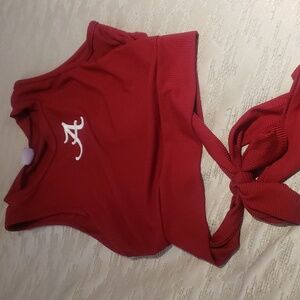 Chic Red Tie-Front Tank Top